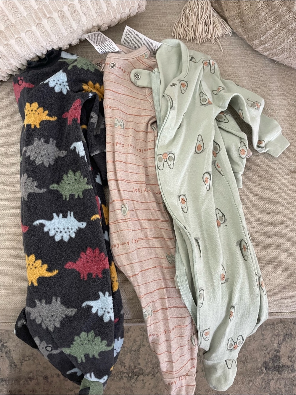 Baby size 0-3 months Footed Pajamas - Soft Cozy Sleepwear